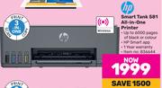  HP Smart Tank 581 All In One Printer