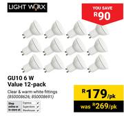 Light Worx GU10 6W Value 12-Pack-Per Pack