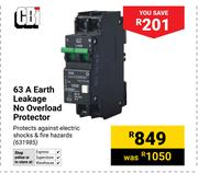 CBI 63A Earth Leakage No Overload Protector