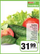 Spar Freshline Crisp Heart Lettuce 150g,Spar Freshline Tomatoes 750g &Freshline Cucumber-Per Combo