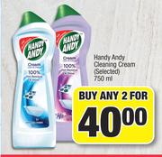 Handy Andy Cleaning Cream (Selected)-For Any 2 x 750ml