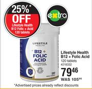 Lifestyle Health B12 + Folic Acid 120 Tablets