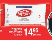 Lifebuoy Hygiene Wet Wipes 10 Pack-Per Pack