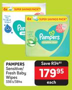 Pampers Sensitive Fresh Baby Wipes-336's/384's Each