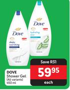 Dove Shower Gel (All Variants)-450ml Each
