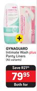 Gynaguard Intimate Wash Plus Panty Liners (All Variants)-Both For