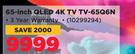 Hisense 65-Inch QLED 4k TV TV- 65Q6N