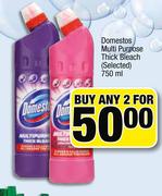 Domestos Multi Purpose Thick Bleach (Selected)-2 x 750ml