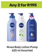 Nivea Body Lotion Pump Assorted-For Any 2 x 625ml
