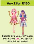 Sparkle Girlz Unicorn Princess Doll In Cone Or Zuru Sparkle Girlz Fairy Cone Doll-For Any 2