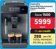 Philips Series 800 Fully Automatic Espresso Machine-Each