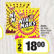 Simba Nik Naks Maize Snack (Assorted)-For Any 2 x 135g
