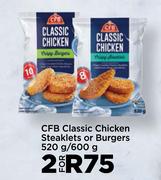 CFB Classic Chicken Steaklets Or Bergers-For 2 x 520g/ 600g