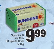 Sunshine D Lite 40% Fat Spread Brick-500g