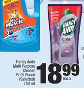 Handy Andy Multi Purpose Cleaner Refill Pouch (Selected)-750ml Each