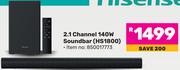 Hisense 2.1 Channel 140W Soundbar HS1800