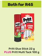 Pritt Glue Stick 22g Plus Pritt Multi Tack 100g-Both For