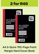 Pen + Gear A4 2 Quire 192 Page Feint Margin Hard Cover Book-For 2