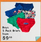 Boys 5 Pack Briefs