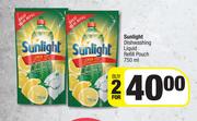 Sunlight Dishwashing Liquid Refill Pouch-For 2 x 750ml