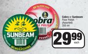 Cobra Or Sunbeam Floor Polish (Assorted)-350ml Each