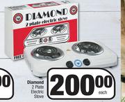 Diamond 2 Plate Electric Stove-Each