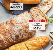 1 x Ciabatta, 1 x Rustic Baguette-Combo