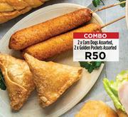 2 x Corn Dogs Assorted, 2 x Golden Pockets Assorted-Combo