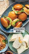 Grab n Go Wraps Assorted 4s Or Mini Beef Or Chicken Burgers 6s-Each