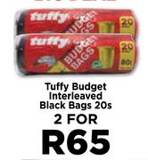 Tuffy Budget Interleaved Black Bags 20's Pack-For 2