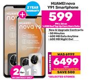 2 x Huawei Nova Y91 Smartphone-On 1.2GB Red Top Up Core More Data