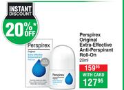 Perspirex Original Extra-Effective Anti-Perspirant Roll On-20ml