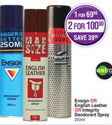 English or English Leather Or Integrity Deodorant Spray-For 2 x 250ml