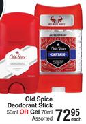 Old Spice Deodorant Stick 50ml Or Gel 70ml Assorted-Each