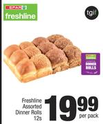 Freshline Assorted Dinner Rolls-12's Per Pack
