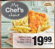 Battered Hake Fillet 150g And Chips 100g-Per Combo