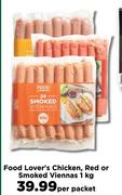 Food Lover's Chicken Red Or Smoked Viennas-1Kg Per Packet