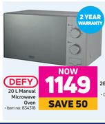 Defy 20L Manual Microwave Oven 