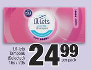 Lil-Lets Tampons (Selected)-16s/20s Per Pack