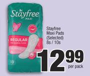 Stayfree Maxi Pads (Selected)-8s/10s Per Pack