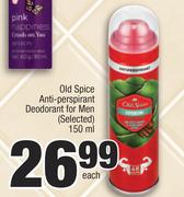 Old Spice Anti Perspirant Deodorant For Men (Selected)-150ml Each