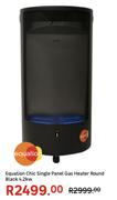  Equation Chic Single Panel Gas Heater Round Black 4.2Kw