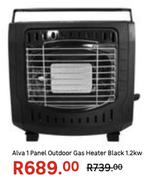 Alva 1 Panel Outdoor Gas Heater Black 1.2Kw