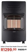Salton 3 Panel Gas Heater Charcoal 4.1Kw