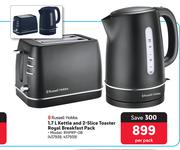 Russell Hobbs 1.7L Kettle & 2 Slice Toaster Royal Breakfast Pack RHPRP-0B-Per Pack