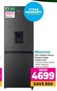 Hisense 222L Bottom Mount Freezer Fridge (H310BIT-WD)