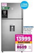 Samsung 499L Top Freezer Fridge Metallic