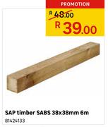 SAP TImber SABS 38 x 38mm 6m