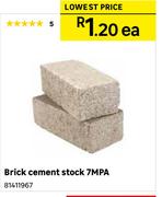 Brick Cement Stock 7MPA-Each