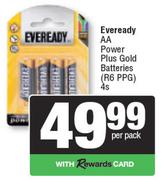 Eveready AA Power Plus Gold Batteries (R6 PPG)-4 Per Pack